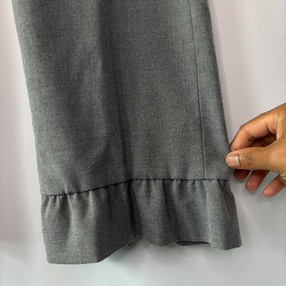 Banana Republic Women's Logan Gray Crop Ruffle Hem Trouser Pants Size 6 - Picture 4 of 15